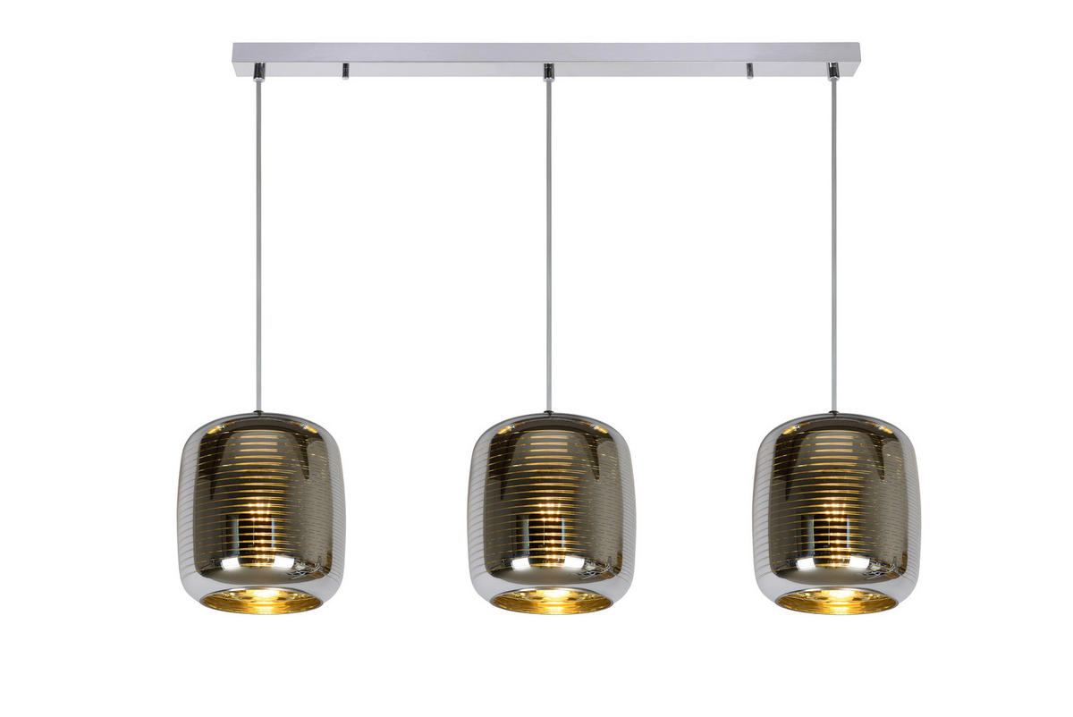 HÄNGELEUCHTE Eryn 88/20/157 cm   - Chromfarben, Design, Glas (88/20/157cm) - Lucide