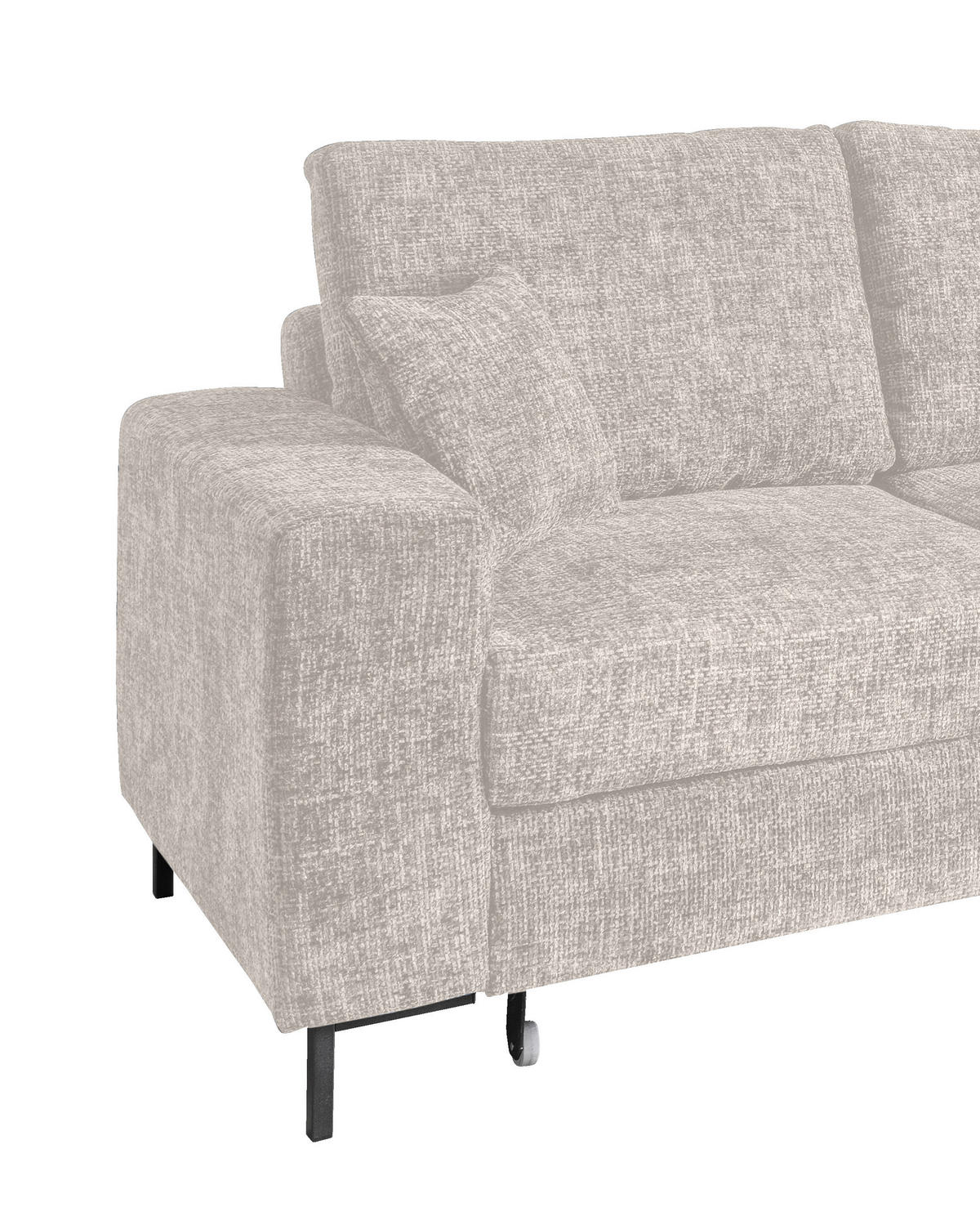 ECKSCHLAFSOFA  mit Rücken echt Struktur Creme  - Creme/Schwarz, KONVENTIONELL, Textil/Metall (237/143cm) - Livetastic