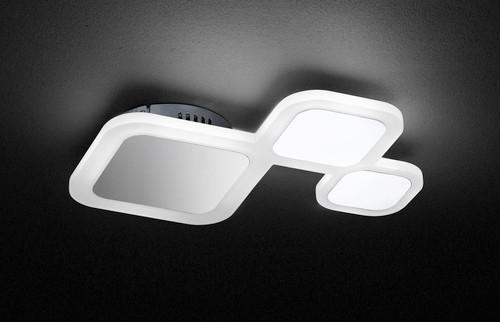LED PLAFONJERA - boja hroma, Trendi, metal/plastika (45/7/36cm)