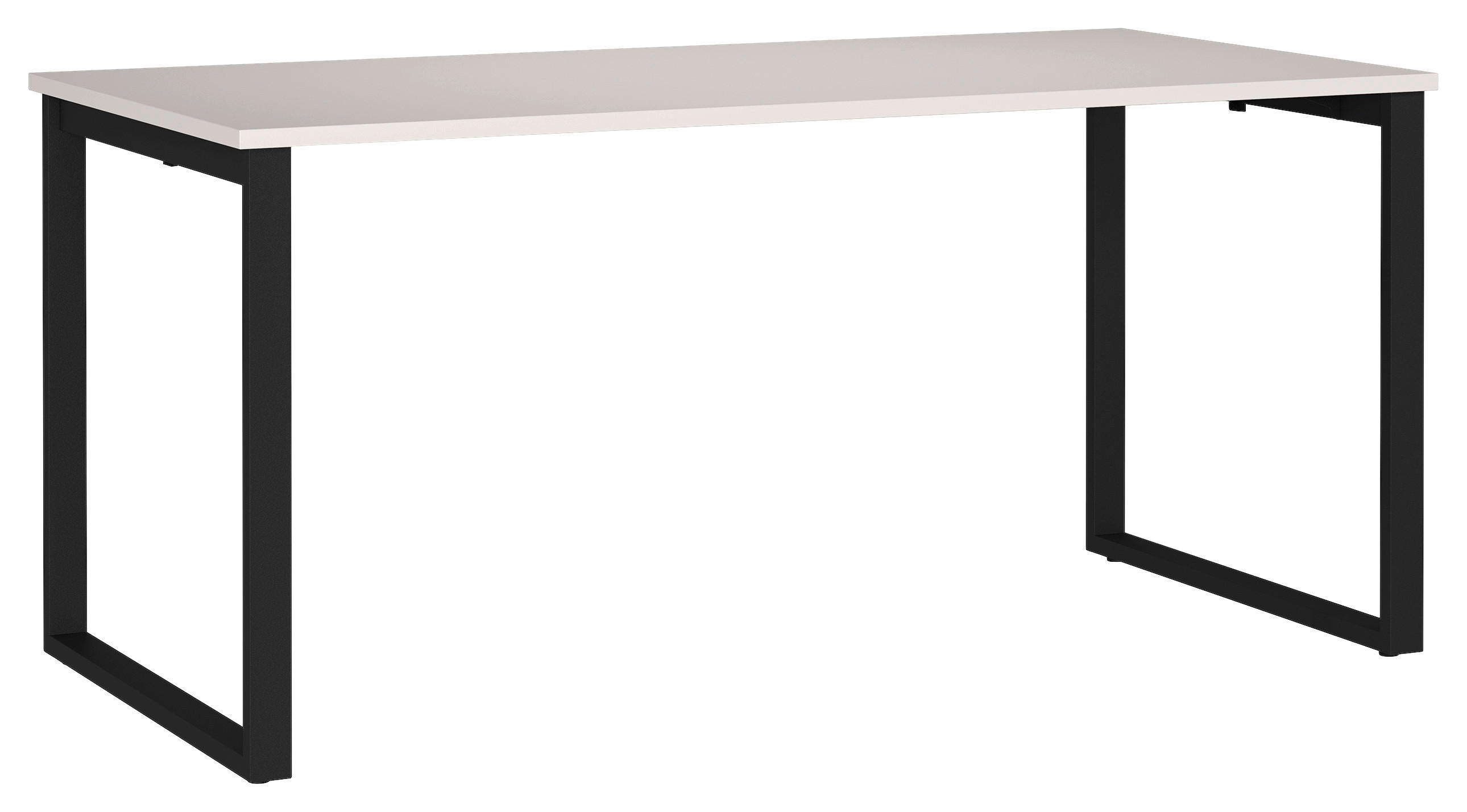 SCHREIBTISCH 160/80/75 cm Schwarz, Kaschmir in verschiedenen Holz-Dekoren erhältlich, justierbare Füße  - Kaschmir/Schwarz, MODERN, Holzwerkstoff/Metall (160/80/75cm) - Novel