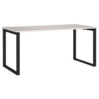 SCHREIBTISCH 160/80/75 cm, Schwarz, Kaschmir, in verschiedenen Holz-Dekoren erhältlich, justierbare Füße  - Kaschmir/Schwarz, MODERN, Holzwerkstoff/Metall (160/80/75cm) - Novel