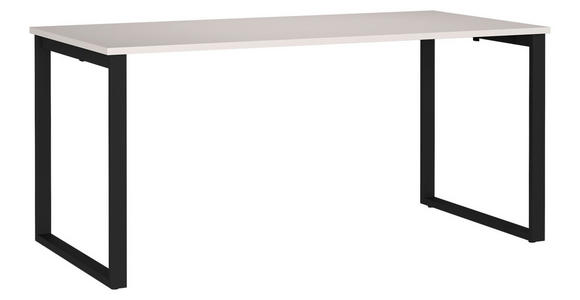 SCHREIBTISCH 160/80/75 cm, Schwarz, Kaschmir, in verschiedenen Holz-Dekoren erhältlich, justierbare Füße  - Kaschmir/Schwarz, MODERN, Holzwerkstoff/Metall (160/80/75cm) - Novel