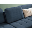 ECKSOFA in Bouclé Blau  - Blau/Schwarz, Natur, Textil/Metall (288/233cm) - Valnatura