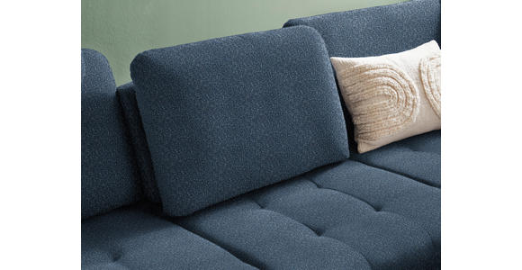 ECKSOFA in Bouclé Blau  - Blau/Schwarz, Natur, Textil/Metall (288/233cm) - Valnatura