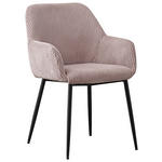 ARMLEHNSTUHL  Stoffauswahl, inklusive Armlehnen Cord  - Schwarz/Rosa, Design, Textil/Metall (57/85/60cm) - Xora