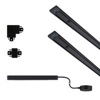 SCHIENENSYSTEM Veya Starter-Set 147,0/3,0/2,4 cm  - Schwarz, Design, Kunststoff/Metall (147,0/3,0/2,4cm) - Paulmann