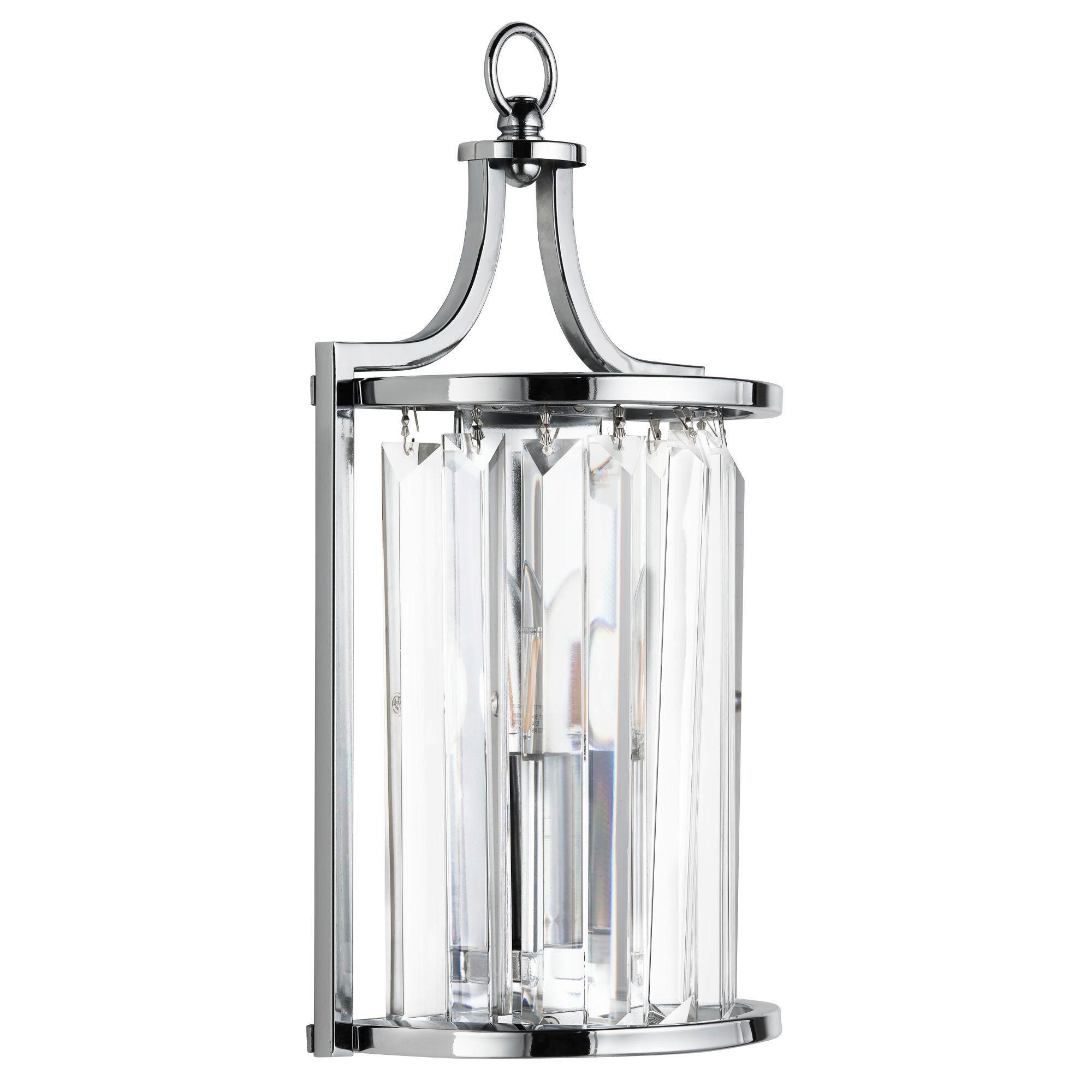 VÄGGLAMPA Victoria Wall 18/35 cm   - kromfärg, Klassisk, metall/glas (18/35cm)