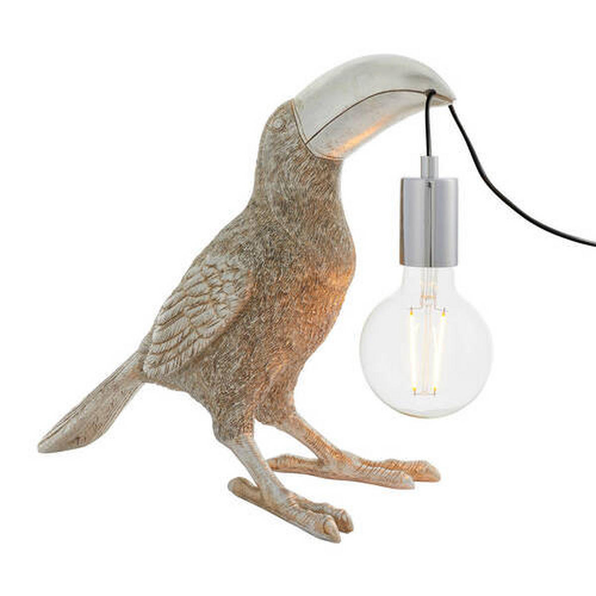 TISCHLEUCHTE Endon Toco Toucan 34.5/17,5/34 cm   - Chromfarben/Silberfarben, Trend, Kunststoff/Metall (34.5/17,5/34cm) - ENDON
