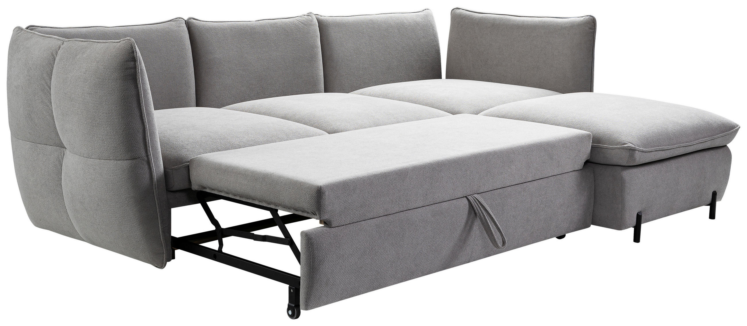 HÖRNSOFFA i grå  - svart/grå, Modern, metall/textil (262/178cm) - MID.YOU