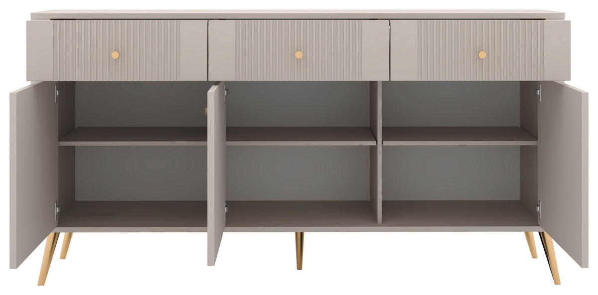 SIDEBOARD Avanti  in 165/87,5/39 cm  - Kaschmir/Goldfarben, Design, Holzwerkstoff/Metall (165/87,5/39cm) - Boxxx