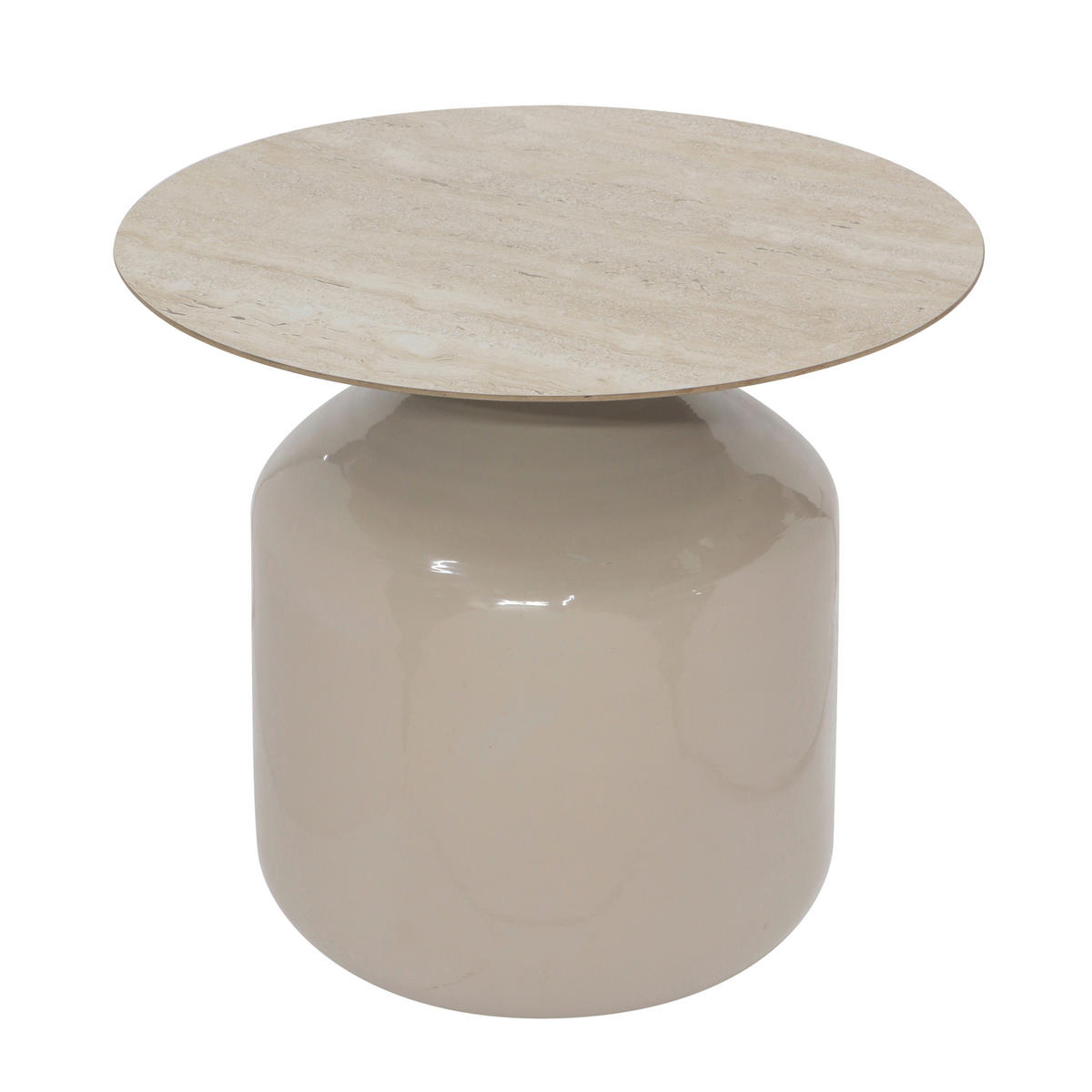 BEISTELLTISCH 50/50/46 cm Taupe rund  - Taupe, MODERN, Keramik/Metall (50/50/46cm) - Milino