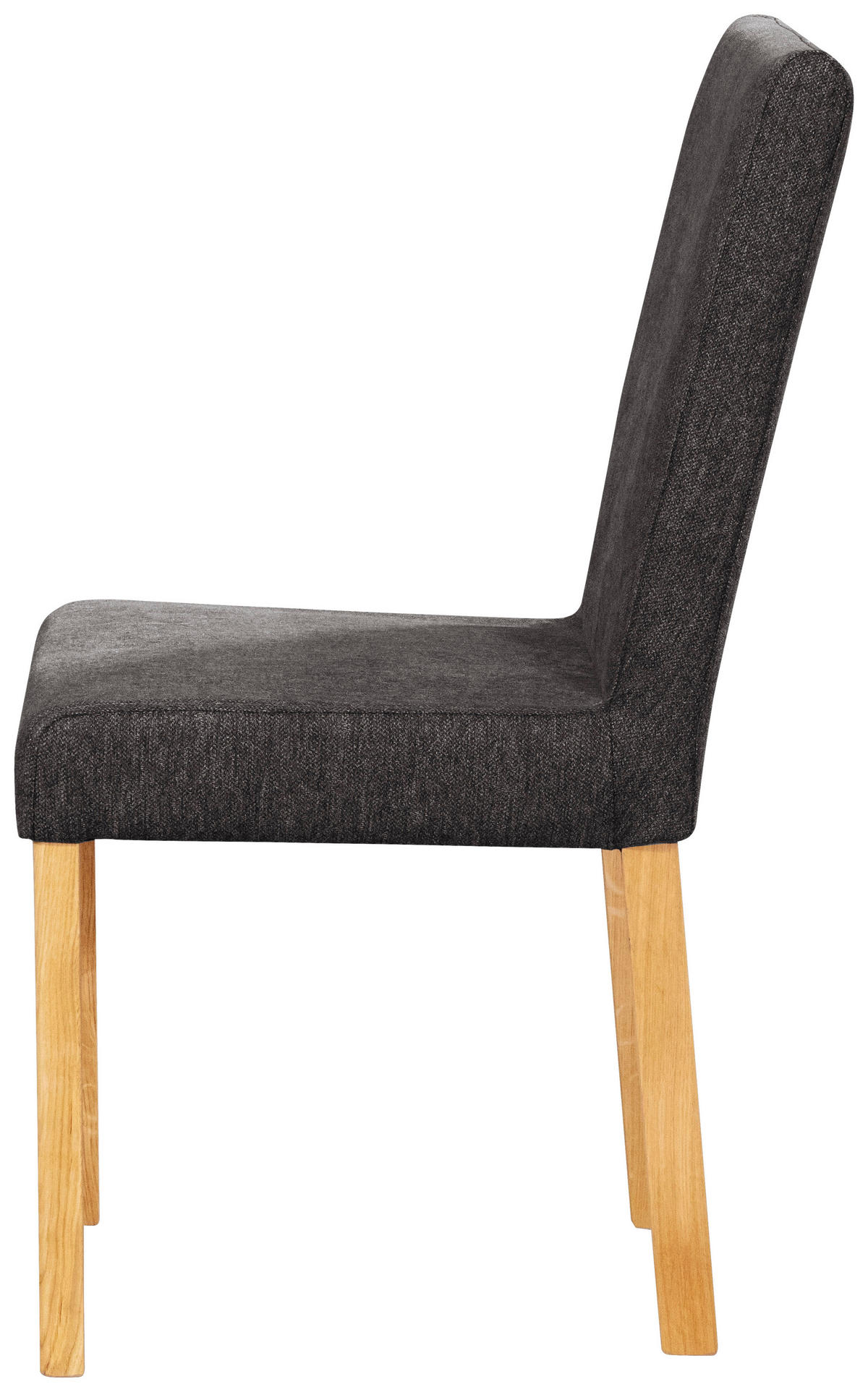 STUHL Webstoff Schwarz, Eichefarben Eiche vollmassiv  - Eichefarben/Schwarz, KONVENTIONELL, Holz/Textil (47/94/59cm) - Linea Natura