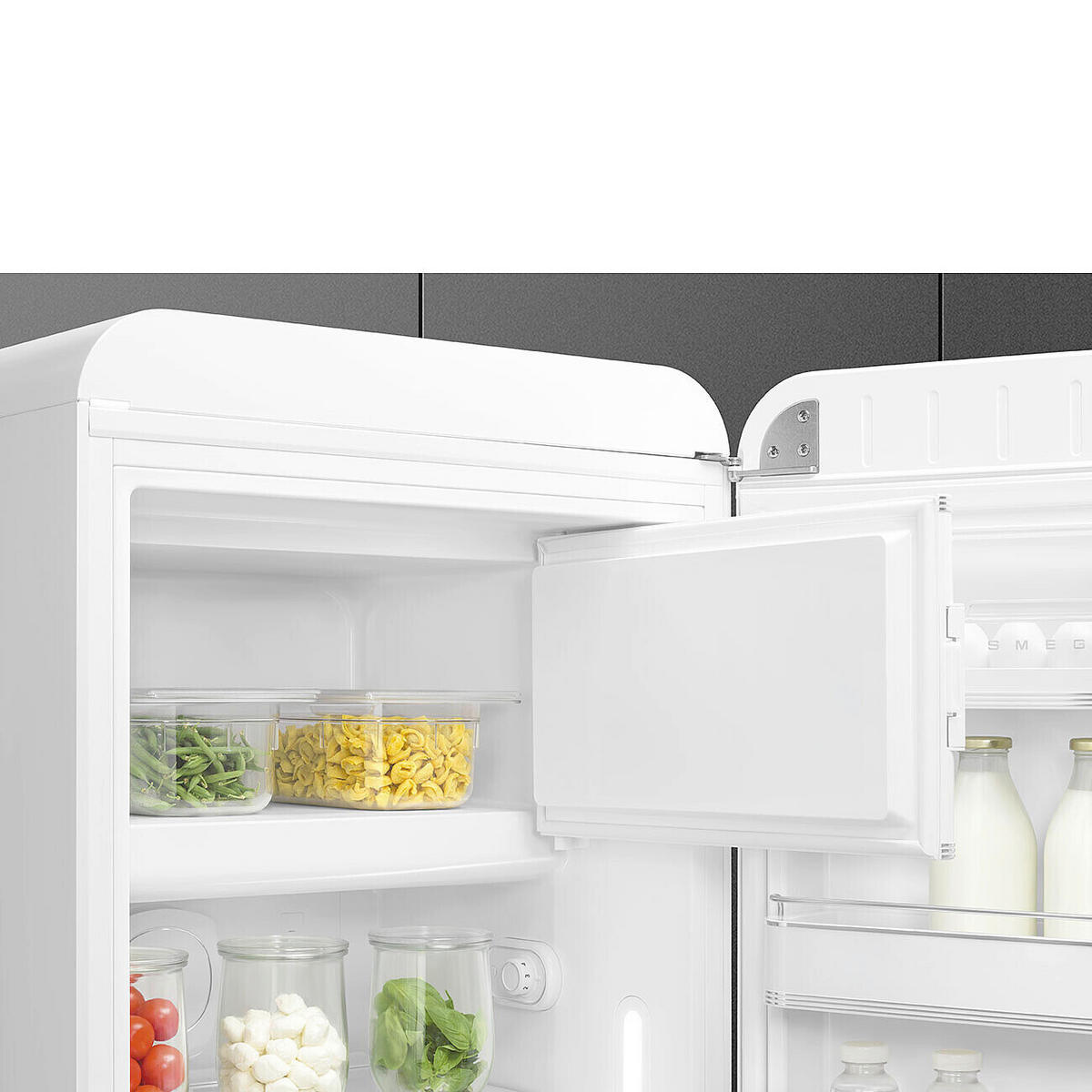 KÜHL-GEFRIER-KOMBINATION FAB28RWH6  - Weiss Hochglanz, Trend, Metall (60.1/153/76.8cm) - SMEG