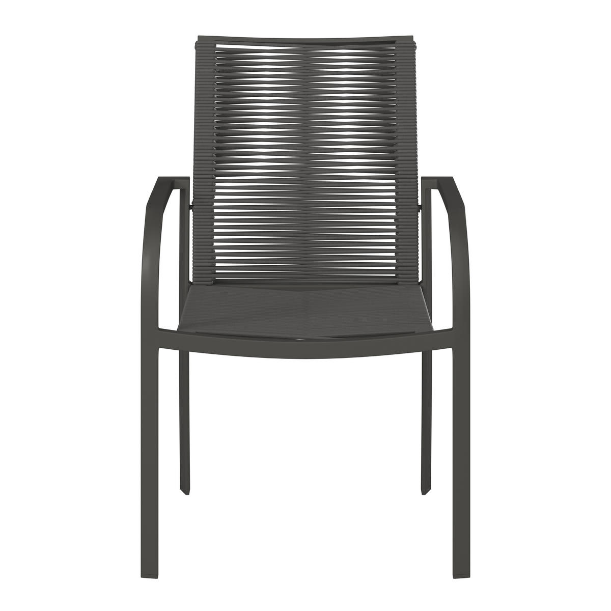 GARTENSTUHL Metall, Kunststoff Anthrazit, Grau  - Anthrazit/Grau, MODERN, Kunststoff/Metall (56.5/87/65cm) - Ambia Garden