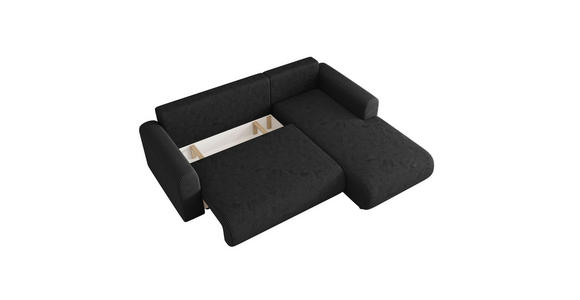 ECKSOFA inkl. Funktionen Anthrazit Cord  - Anthrazit/Schwarz, KONVENTIONELL, Kunststoff/Textil (260/200cm) - Xora