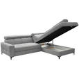 ECKSOFA Grau Struktur  - Schwarz/Grau, MODERN, Textil/Metall (254/212cm) - Carryhome