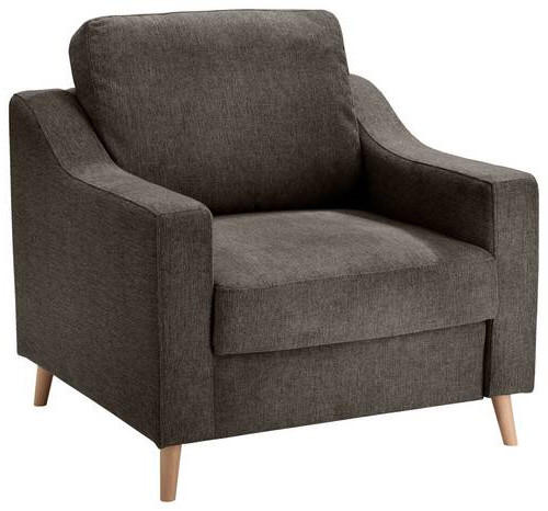 SESSEL Struktur Braun - Naturfarben/Braun, KONVENTIONELL, Holz/Textil (94/94/90cm) - P & B