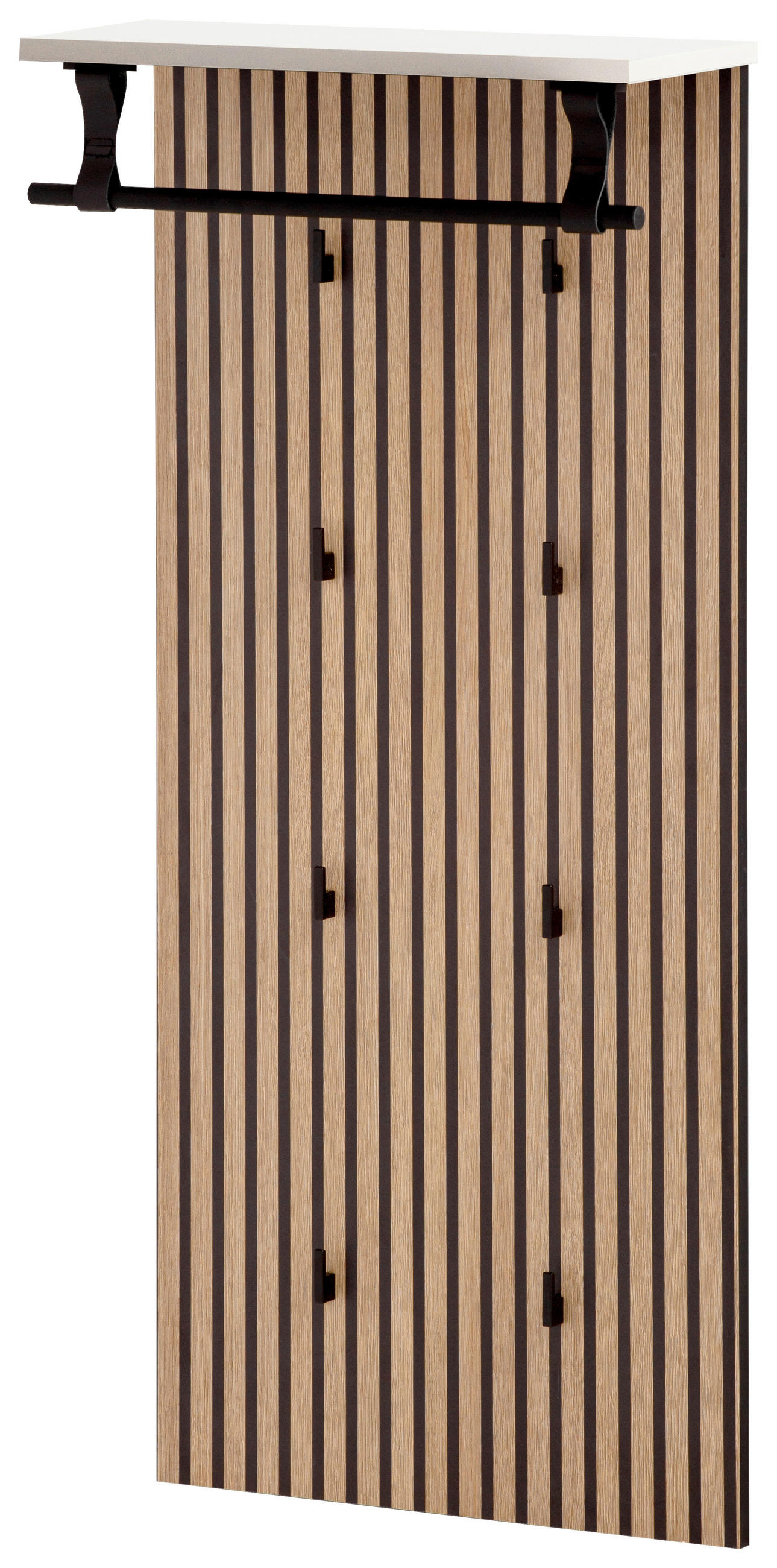 GARDEROBENPANEEL in 50/110,6/20,9 cm - Eichefarben/Schwarz, Design, Holzwerkstoff (50/110,6/20,9cm) - MID.YOU