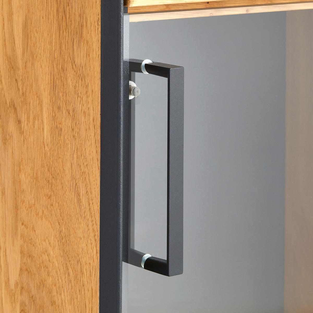 KOMMODE  in 55/122/40 cm  - Eichefarben/Anthrazit, Natur, Glas/Holz (55/122/40cm) - Linea Natura