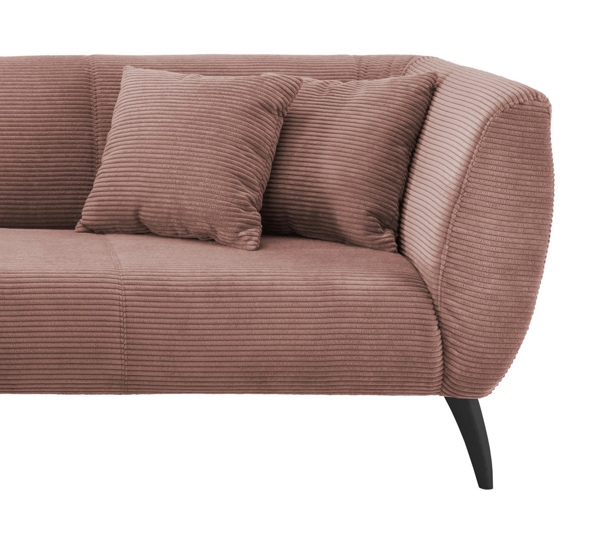 ECKSOFA Rosa Cord  - Schwarz/Rosa, MODERN, Holz/Textil (160/264cm) - MID.YOU