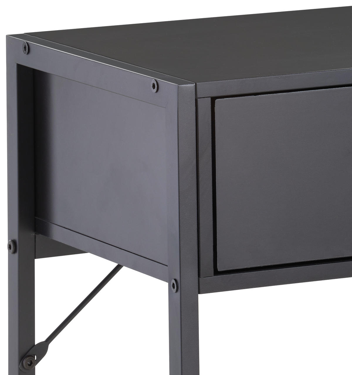 NACHTSCHRANK 41/60/30 cm  - Schwarz, MODERN, Holzwerkstoff/Metall (41/60/30cm) - Livetastic