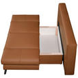 SCHLAFSOFA  in Echtleder Braun  - Schwarz/Braun, Design, Leder/Metall (200/85/90cm) - Novel