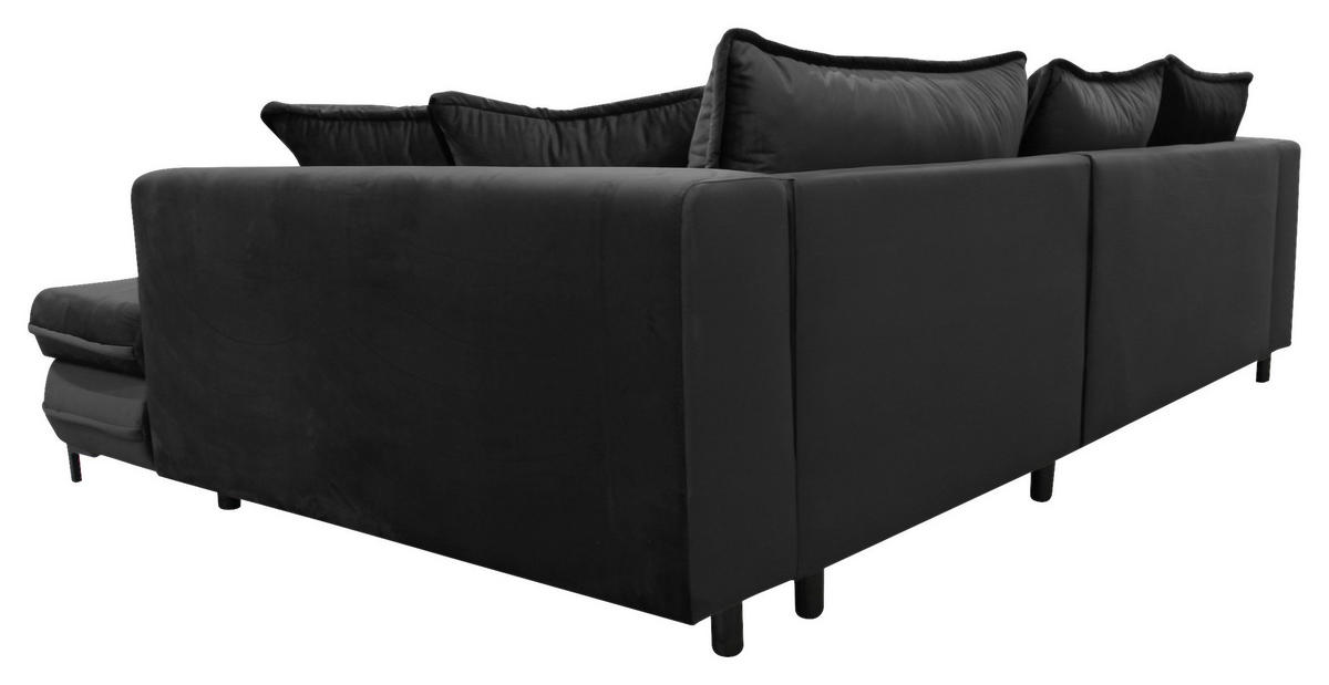 Freisteller von Livetastic ECKSOFA Schwarz Velours.