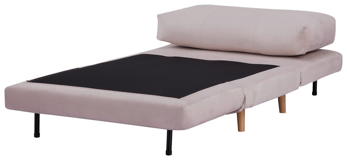 SCHLAFSESSEL Samt Rosa    - Naturfarben/Rosa, Design, Holz/Textil (100/82/91cm) - Ti'me