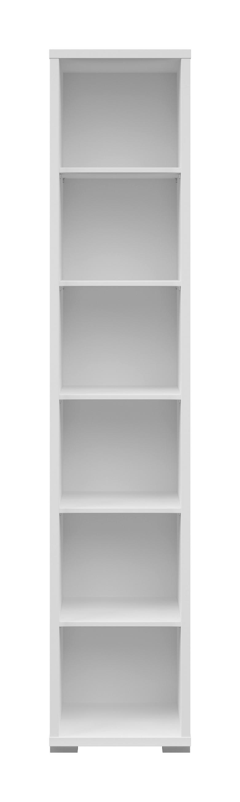 AKTENREGAL 43/210,4/39,5 cm  - Weiss/Silberfarben, Konventionell, Holzwerkstoff/Kunststoff (43/210,4/39,5cm) - Voleo