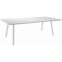 GARTENTISCH Kunststoff Hellgrau rechteckig  - Silberfarben/Hellgrau, MODERN, Kunststoff/Metall (220/100/75cm) - Stern