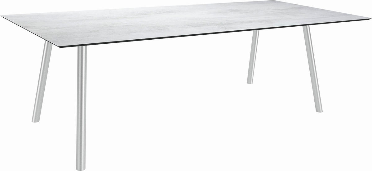 GARTENTISCH Kunststoff Hellgrau rechteckig  - Silberfarben/Hellgrau, MODERN, Kunststoff/Metall (220/100/75cm) - Stern