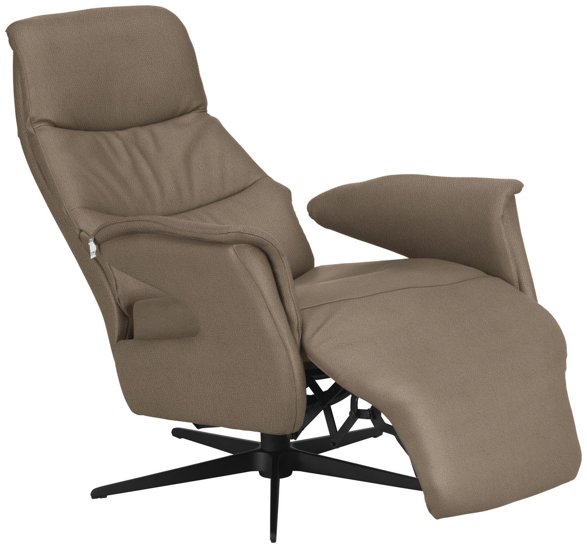 RELAXSESSEL in Leder Hellbraun  - Hellbraun/Schwarz, Design, Leder/Metall (74/105/83cm) - Welnova