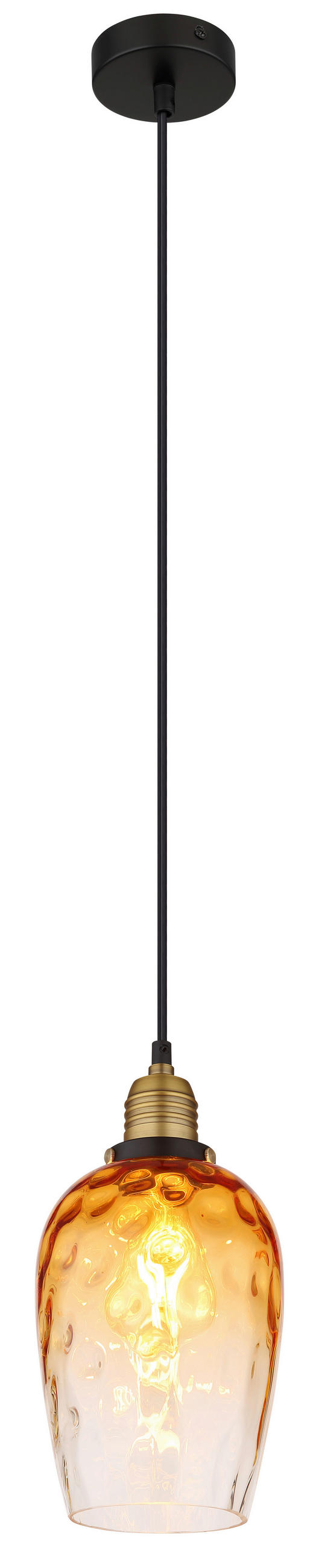 HÄNGLAMPA 15/120 cm  - klar/mässingsfärgad, Basics, metall/glas (15/120cm) - Globo