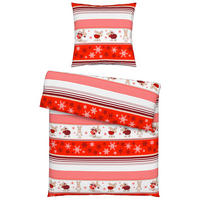 POVLEČENÍ, flanel, červená, bílá, 135/200 cm - bílá/červená, Konvenční, textil (135/200cm) - Esposa