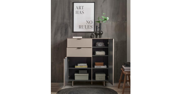 SCHUHSCHRANK  in 96/109/38 cm  - Kaschmir/Schwarz, Design, Holzwerkstoff/Metall (96/109/38cm) - Voleo