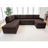 WOHNLANDSCHAFT TERMOLI Braun Cord  - Schwarz/Braun, Design, Kunststoff/Textil (212/297/155cm) - MID.YOU
