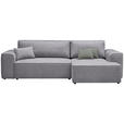 ECKSOFA  in Plüsch Hellgrau  - Blaugrau/Hellgrau, Design, Kunststoff/Textil (288/152cm) - Xora