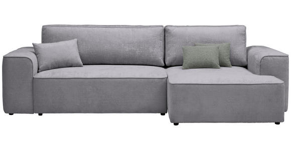 ECKSOFA  in Plüsch Hellgrau  - Blaugrau/Hellgrau, Design, Kunststoff/Textil (288/152cm) - Xora