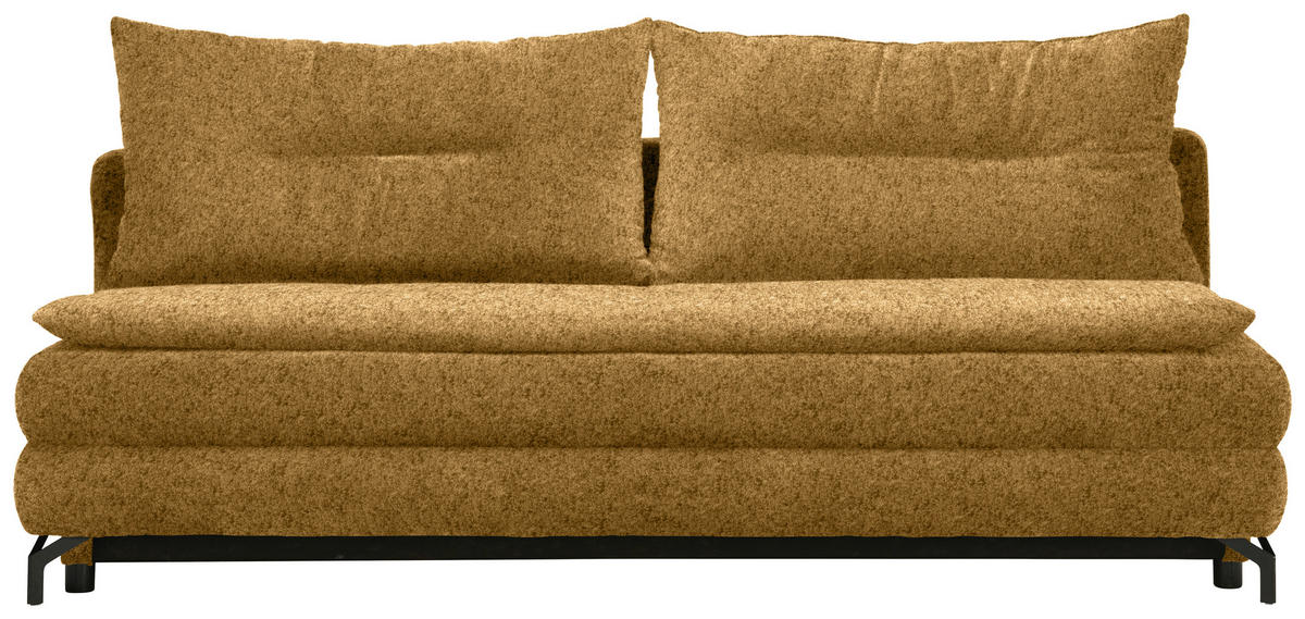 KANAPÉÁGY arany  - fekete/aranyszínű, Modern, textil/fém (208/73/92/102cm) - Novel