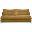 SCHLAFSOFA  in Chenille, Plüsch Goldfarben  - Goldfarben/Schwarz, MODERN, Textil/Metall (208/73/92/102cm) - Novel