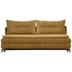 SCHLAFSOFA  in Chenille, Plüsch Goldfarben  - Goldfarben/Schwarz, MODERN, Textil/Metall (208/73/92/102cm) - Novel