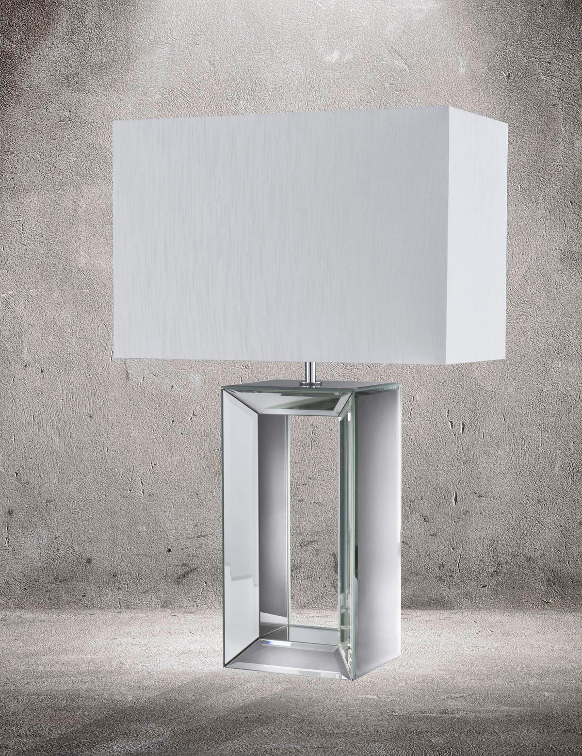 SVJETILJKA STOLNA Mirror  - bijela, Design, staklo/tekstil (38/25/58cm)