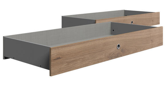 BETTKASTEN Plankeneiche  - Plankeneiche, KONVENTIONELL, Holzwerkstoff/Kunststoff (141/20/61cm) - Carryhome