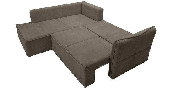 ECKSOFA in Chenille Taupe  - Taupe/Schwarz, KONVENTIONELL, Kunststoff/Textil (193/233cm) - Carryhome
