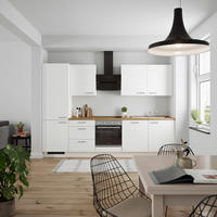 KÜCHENLEERBLOCK Touch 300 cm  in Weiß, Eichefarben  - Edelstahlfarben/Eichefarben, MODERN, Holzwerkstoff/Metall (300cm) - Nobilia