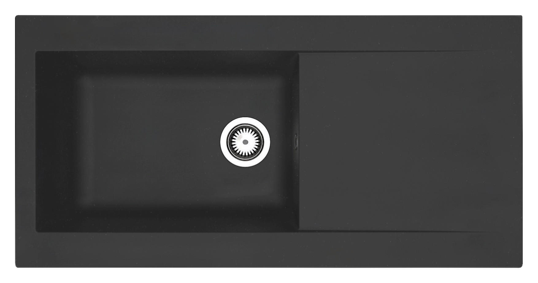 SPÜLE DENVER100X501BS  - Schwarz, Trend, Glas/Kunststoff (100/19,8/50cm) - Respekta