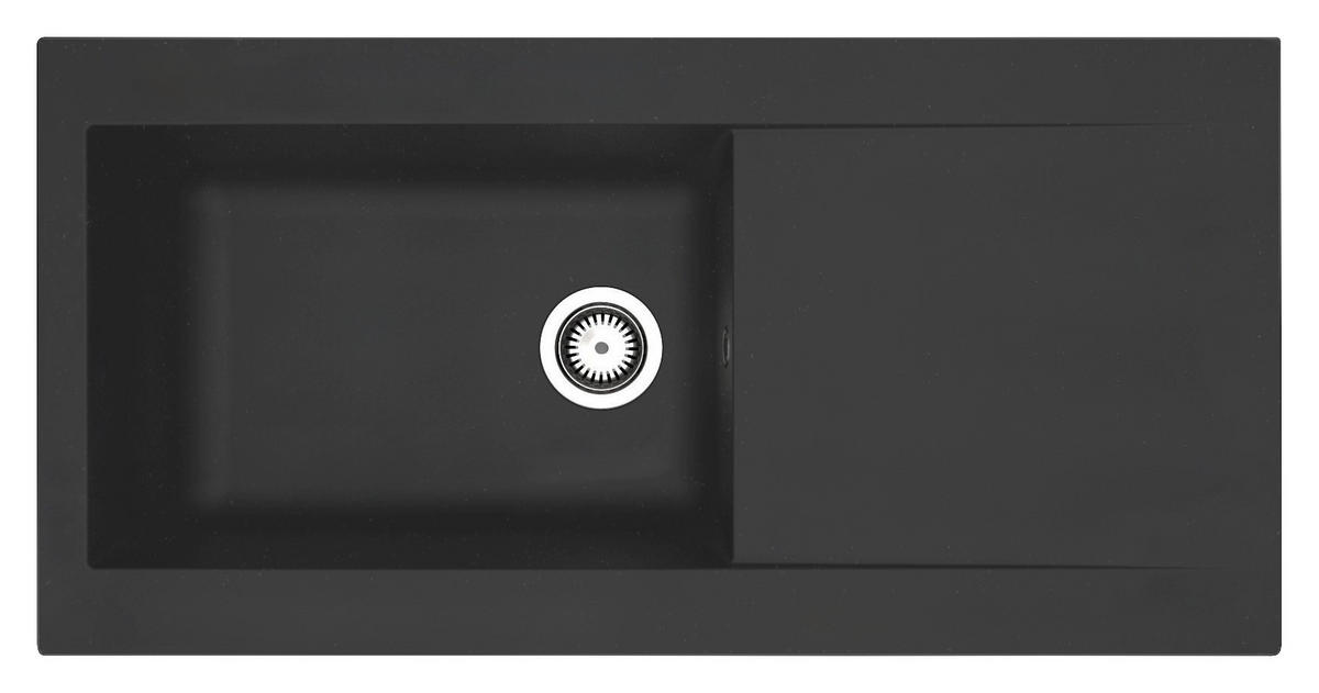 SPÜLE DENVER100X501BS  - Schwarz, Trend, Glas/Kunststoff (100/19,8/50cm) - Respekta