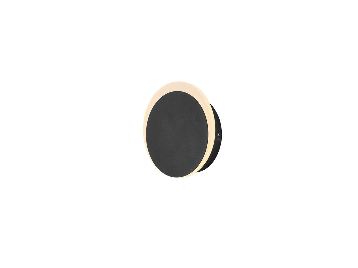 AKKU-WANDLEUCHTE SUN-B 15/4 cm   - Schwarz, Design, Metall (15/4cm) - Hell