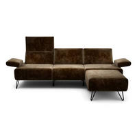 3-SITZER-SOFA in Samt Braun  - Schwarz/Braun, Design, Textil/Metall (234-264/85/86-94cm) - SENSOO