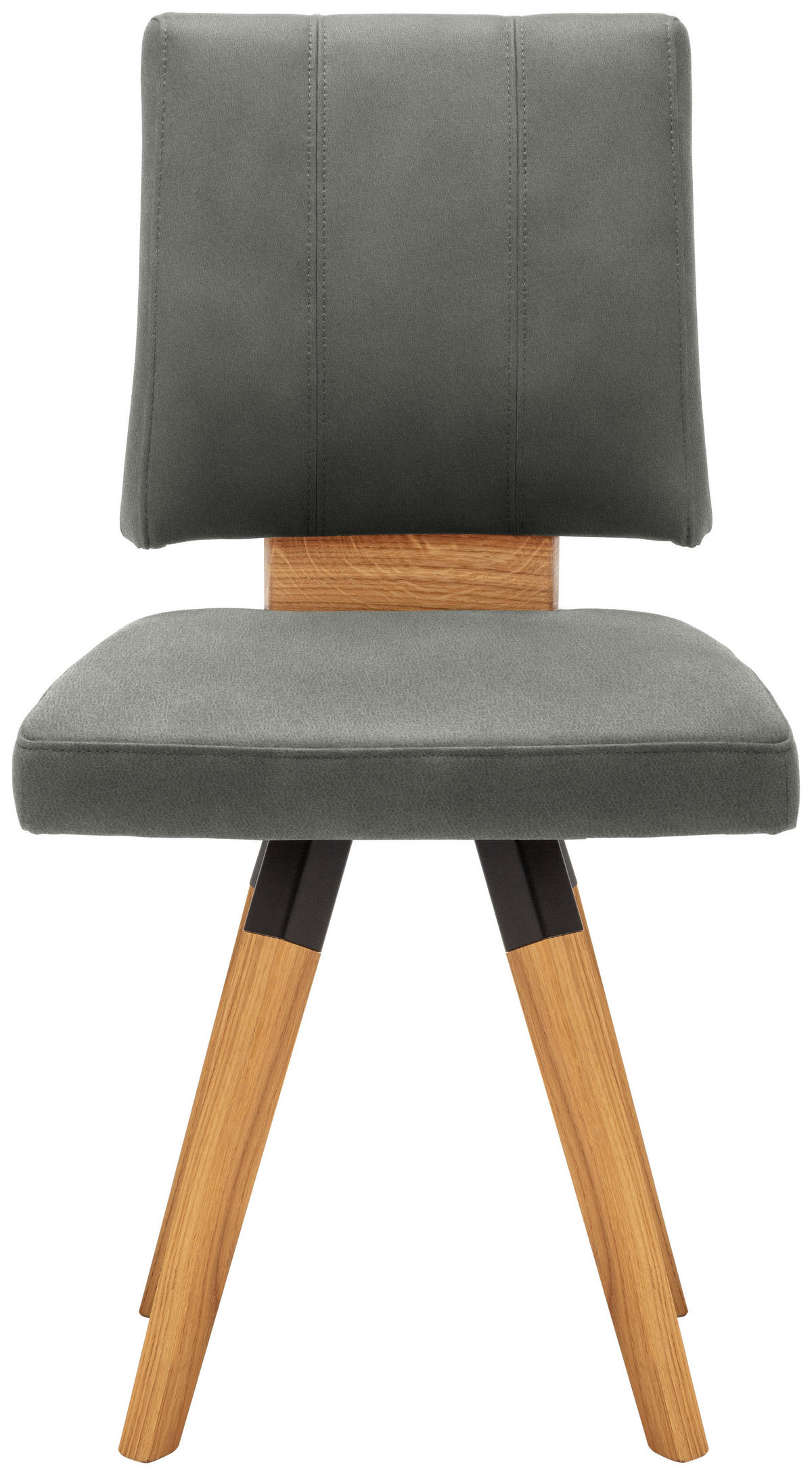 STUHL in Holz, Textil, Holzwerkstoff Schwarz, Eichefarben, Hellgrau  - Eichefarben/Dunkelgrau, Design, Holz/Holzwerkstoff (50/88/60cm) - Venda